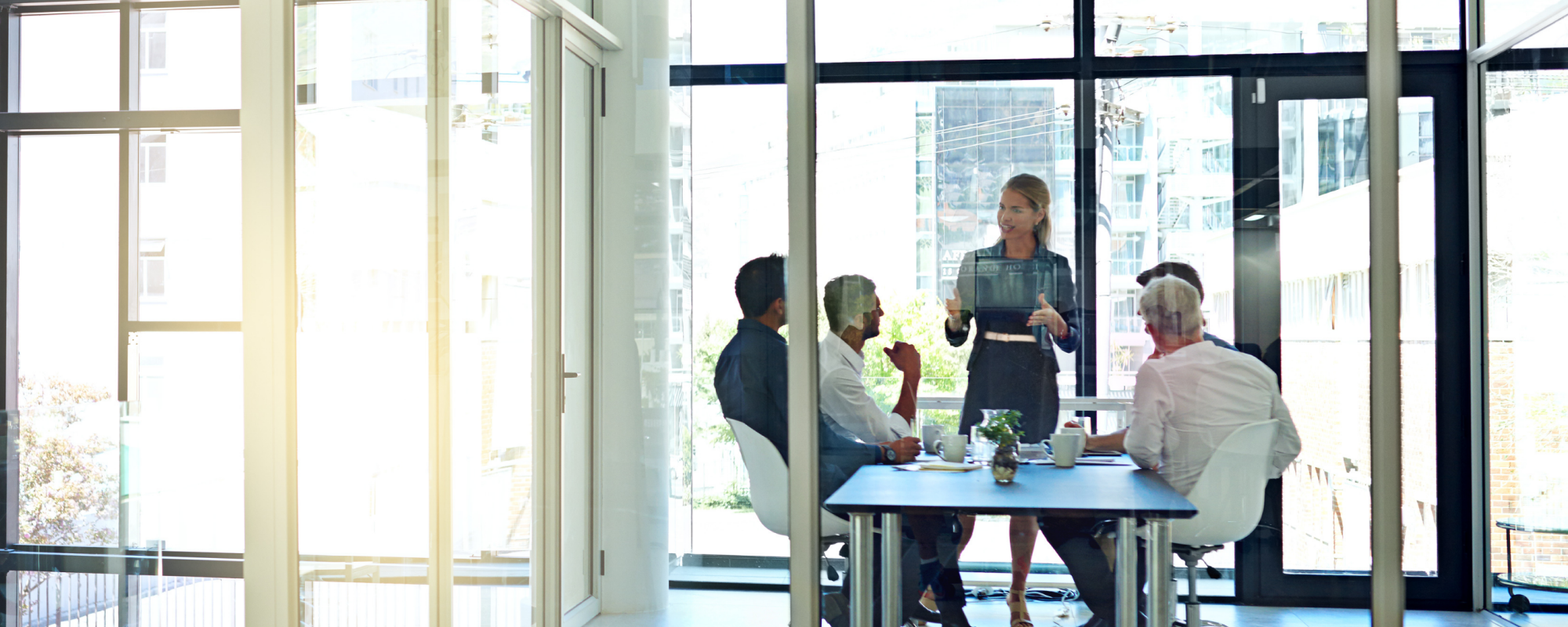 Team meeting in a modern boardroom
