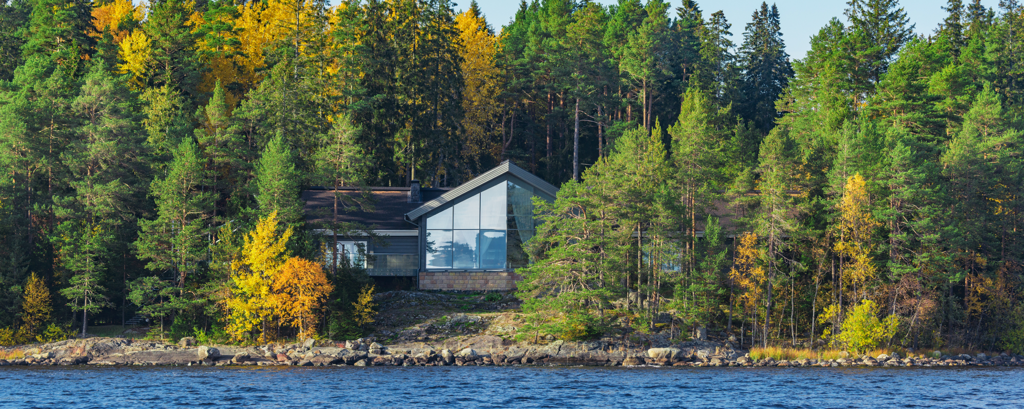 Cottage viewed from the lake