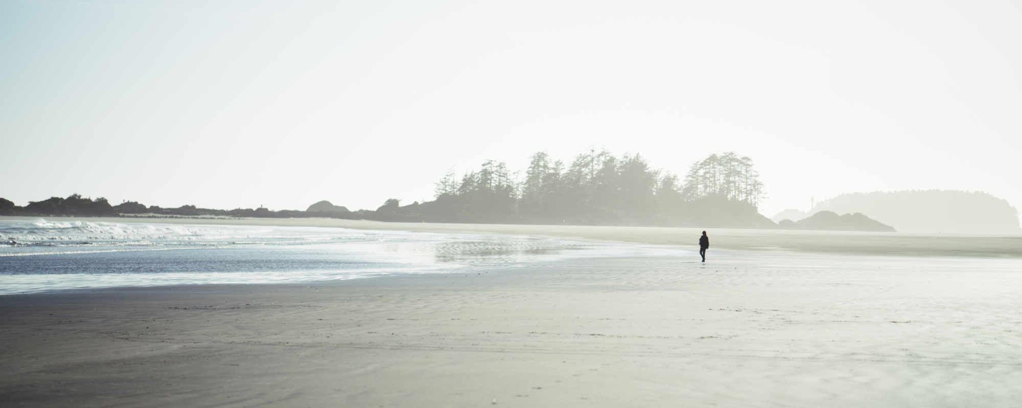Walking along the beach during low tide