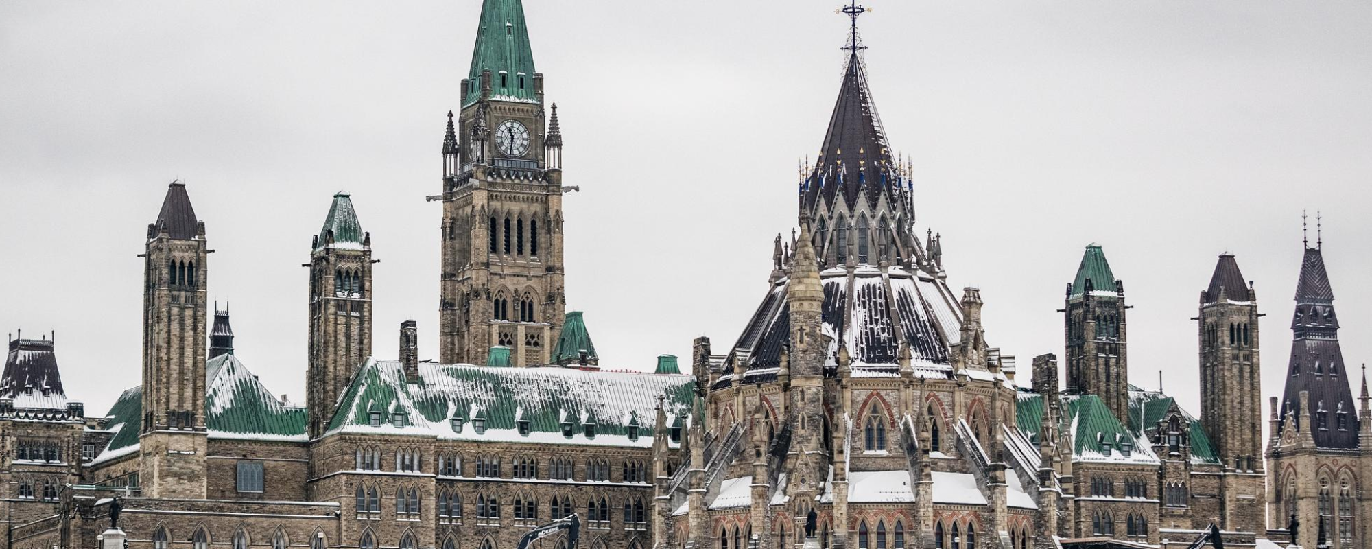 Ottawa parliament building in winter.